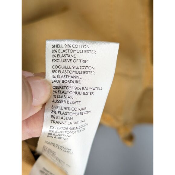 Anthropologie Vest Jacket Wms Sz XL Utility Crop Raw Hem Mustard Boho Capsule - Picture 6 of 7